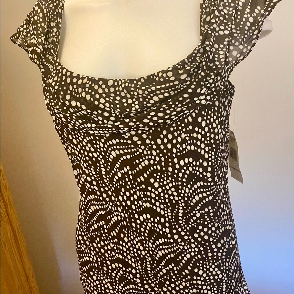Sale sale. 
Evan Picone sz 12  sleeveless lined dress Chocolate Brown & White
